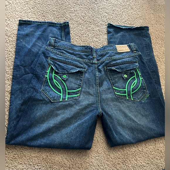 COOGI vintage button fly green embroidered pocket mens denim jeans size 40 x 34 - Picture 7 of 14